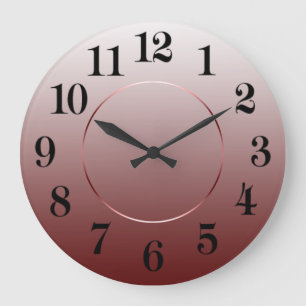 Grande Horloge Ronde Numéros arabes Ombres Brown du minimalisme modern