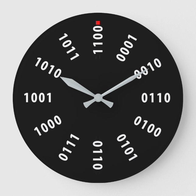 Grande Horloge Ronde Numéros binaires (Recto)