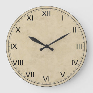 Grande Horloge Ronde Numéros de papier d'apparence romaine