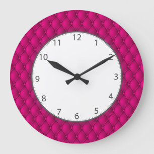 Grande Horloge Ronde Numéros d'Upholstery Rose Chaud