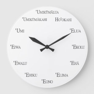 Grande Horloge Ronde Numéros hawaïens Apprentissage Langue Personnalisa