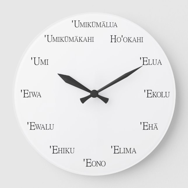 Grande Horloge Ronde Numéros hawaïens Apprentissage Langue Personnalisa (Recto)