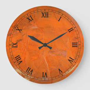 Grande Horloge Ronde Numéros romains en terre cuite laquée Wallclock 