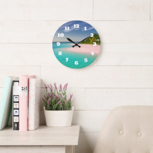 Grande Horloge Ronde Océan aigue-marine Plage tropicale Scénique