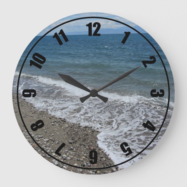 Grande Horloge Ronde Océan et plage (Recto)