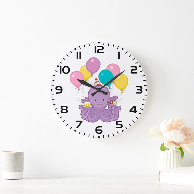 Grande Horloge Ronde Octopus d'anniversaire (Créateur téléchargé)