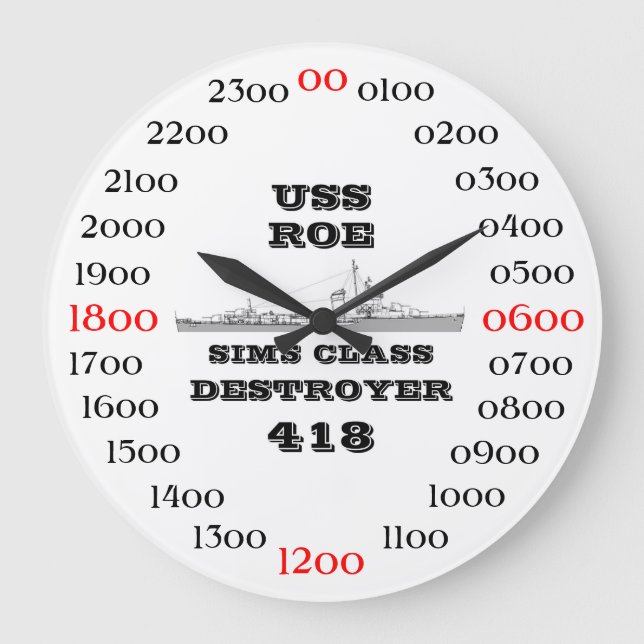 Grande Horloge Ronde Oeufs d'USS (DD-418) (Recto)