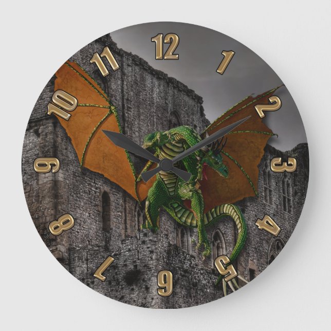 Grande Horloge Ronde Oeuvre d'Imaginaire Dragon & Castle (Recto)
