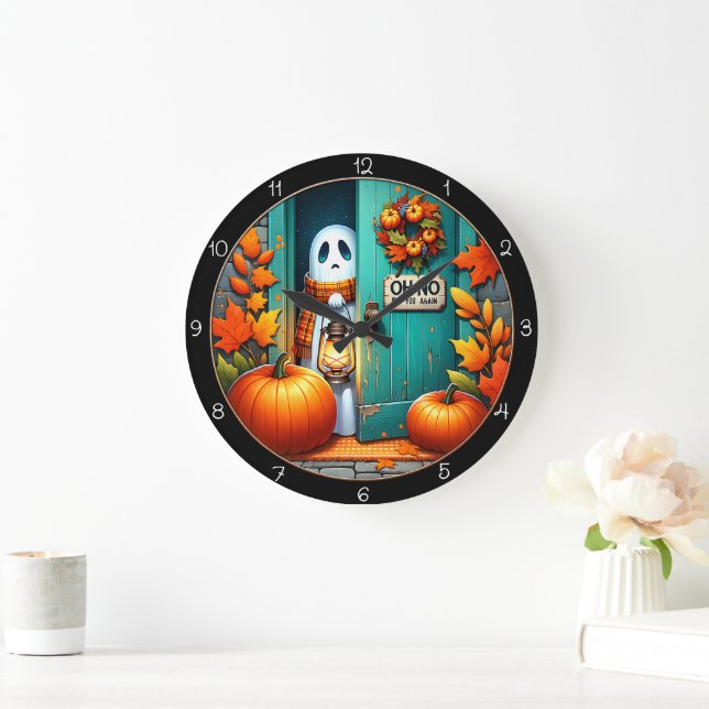 Grande Horloge Ronde Oh No Not You Again Ghost (Maison)