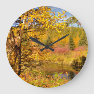 Grande Horloge Ronde Oiseau d'automne