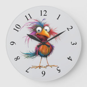 Grande Horloge Ronde Oiseau fantaisiste