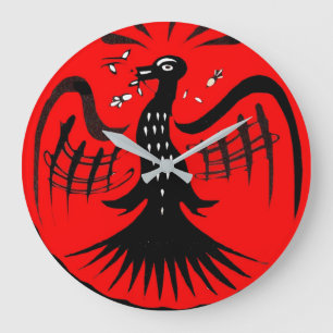 Grande Horloge Ronde oiseau fantastique