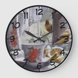 Grande Horloge Ronde Oiseaux
