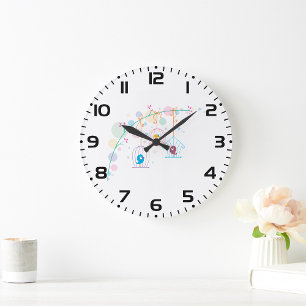 Grande Horloge Ronde Oiseaux En Cages