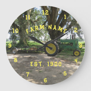Grande Horloge Ronde Old Tractor wall clock