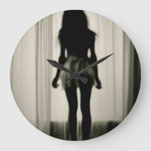 Grande Horloge Ronde Ombre à la lumière de l'aube