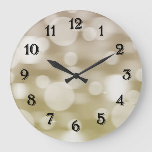 Grande Horloge Ronde Ombre Bokeh Rêveur Or