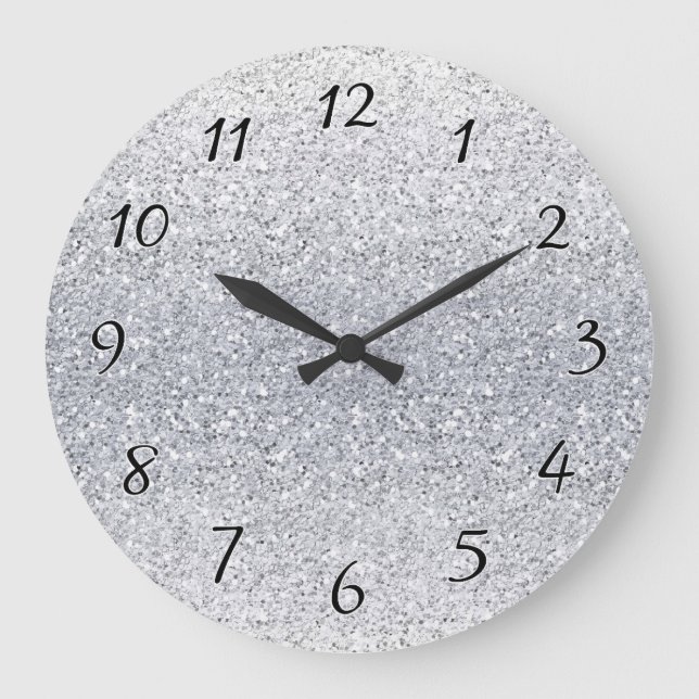 Grande Horloge Ronde Ombre d'argent glacé (Recto)