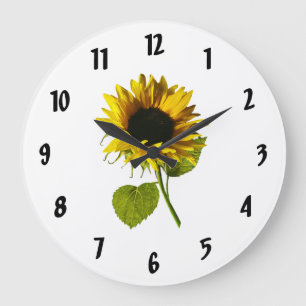Grande Horloge Ronde Ombre de tournesol et lumière