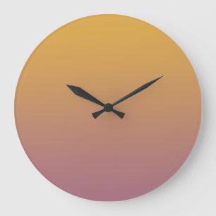 Grande Horloge Ronde Ombre massif moderne orange violet ciel de coucher