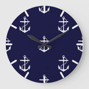 Grande Horloge Ronde Opus Posh Ancre Nautique Personnalisé