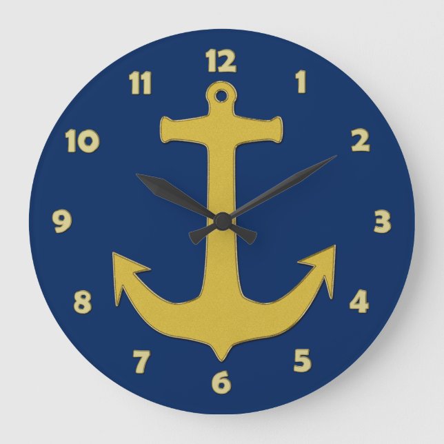 Grande Horloge Ronde or Ancre + votre arrière - plan & idées (Recto)