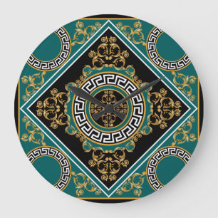 Grande Horloge Ronde Or baroque : Elégance noire
