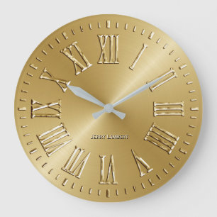 Grande Horloge Ronde Or d'horloge murale de signature