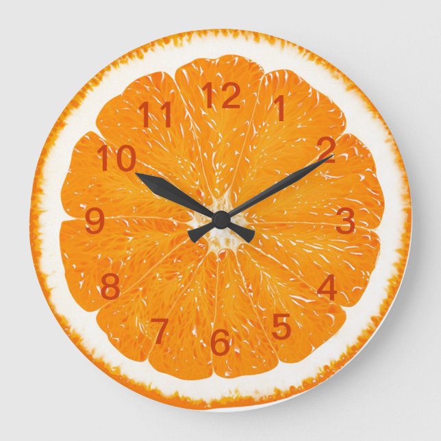 Grande Horloge Ronde Orange citrus wall clock (Recto)