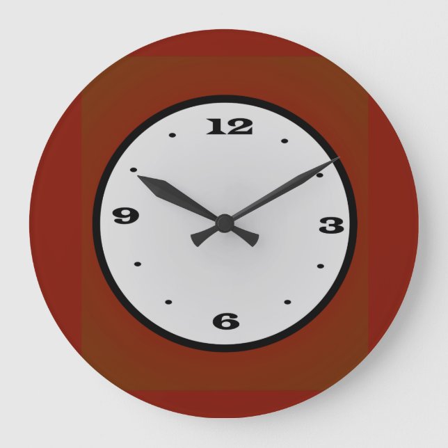 Grande Horloge Ronde Orange foncé avec centre blanc (Recto)