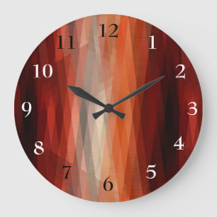 Grande Horloge Ronde Orange Stripes