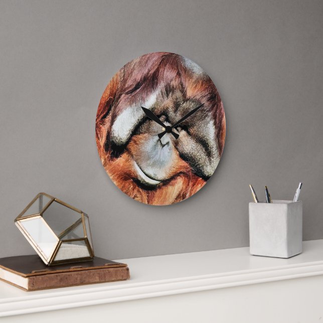 GRANDE HORLOGE RONDE ORANGUTANS (Bureau)
