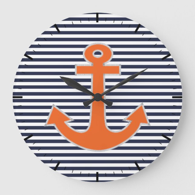 Grande Horloge Ronde Original Embroidery Anchor Capitaine Nautical (Recto)