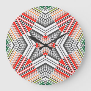 Grande Horloge Ronde Ornementale : Striped Arrière - plan sans couture