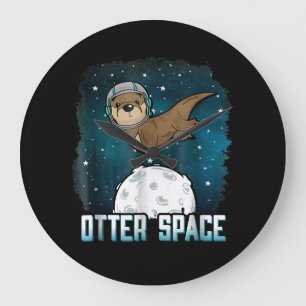 Grande Horloge Ronde Otter Space Funny Otter Space Animal