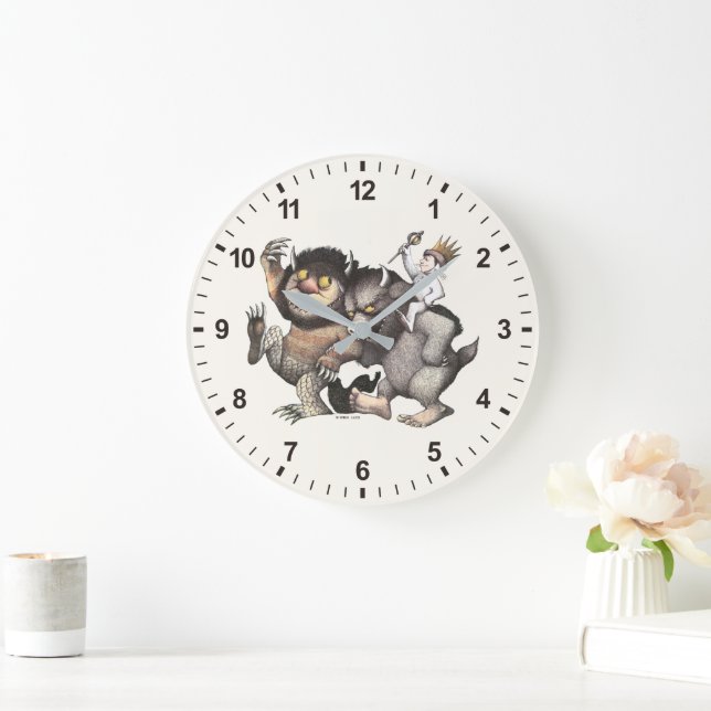 Grande Horloge Ronde Où les choses sauvages sont des caractères (Maison)