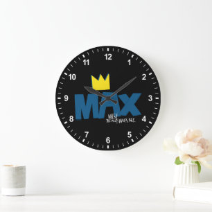 Grande Horloge Ronde Où sont les monstres ?   Max et couronne