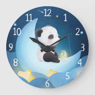 Grande Horloge Ronde Ours Panda