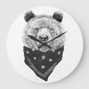Grande Horloge Ronde Ours sauvage
