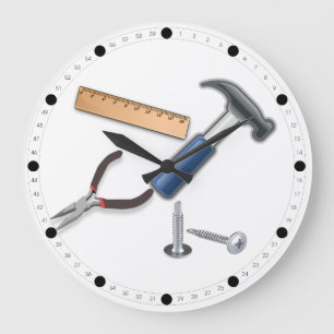 Grande Horloge Ronde Outils de dessin animé