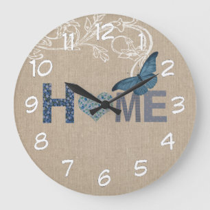 Grande Horloge Ronde Page d'accueil Style Pays