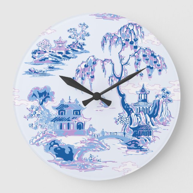 Grande Horloge Ronde Pagoda Garden in Blue and Purple (Recto)