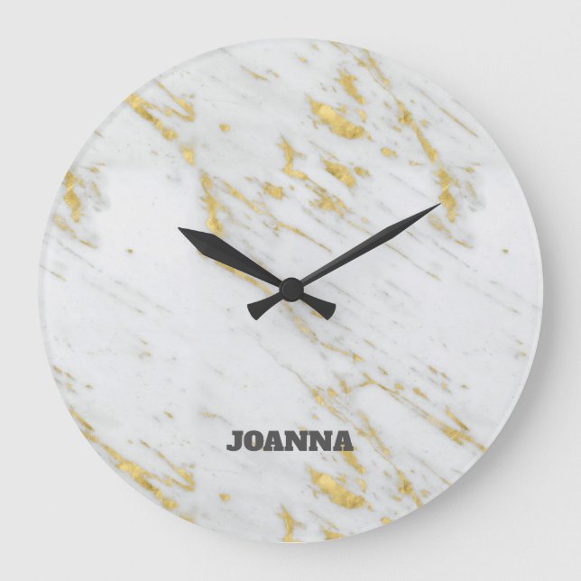 Grande Horloge Ronde Paillettes dorées tachetées monogrammées (Recto)