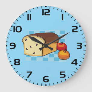Grande Horloge Ronde Pain aux raisins et pommes rouges