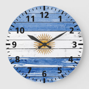 Grande Horloge Ronde Paint on Wood