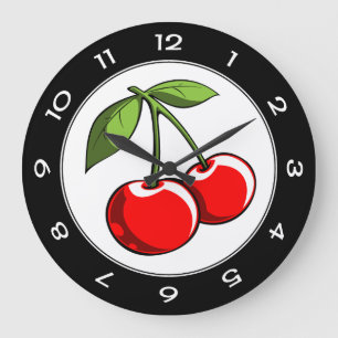 Grande Horloge Ronde Paires de cerise