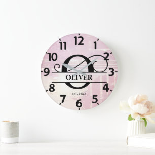 Grande Horloge Ronde Pale Lavande Distortie O Monogramme
