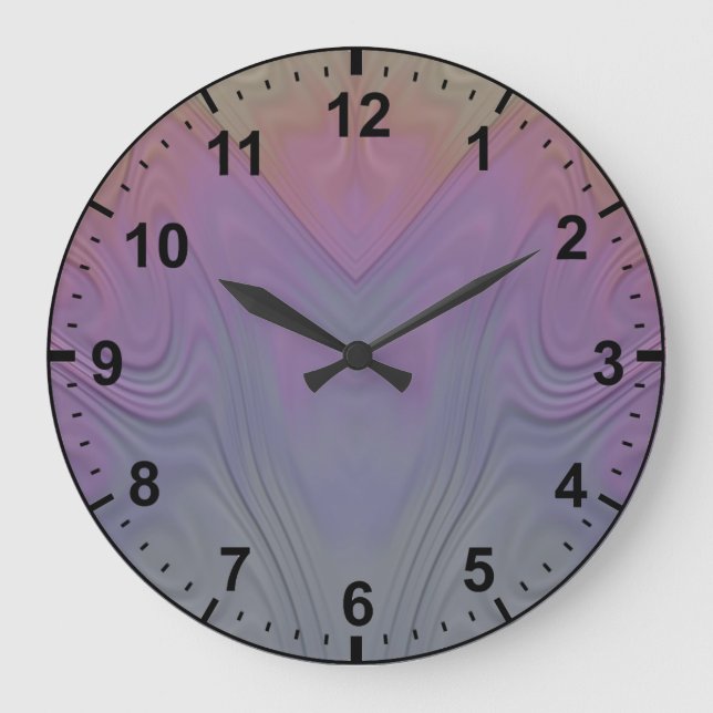 Grande Horloge Ronde Pale Pastel Motif fractal~ (Recto)