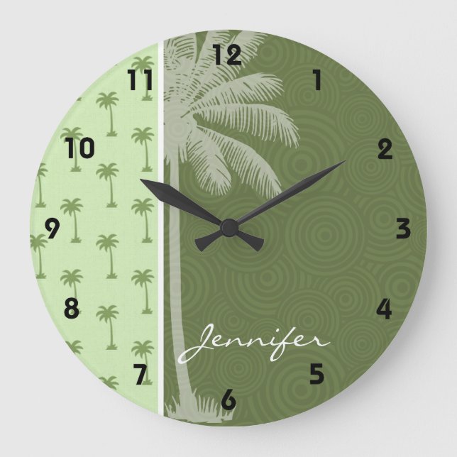 Grande Horloge Ronde Palmier ; Tropical (Recto)