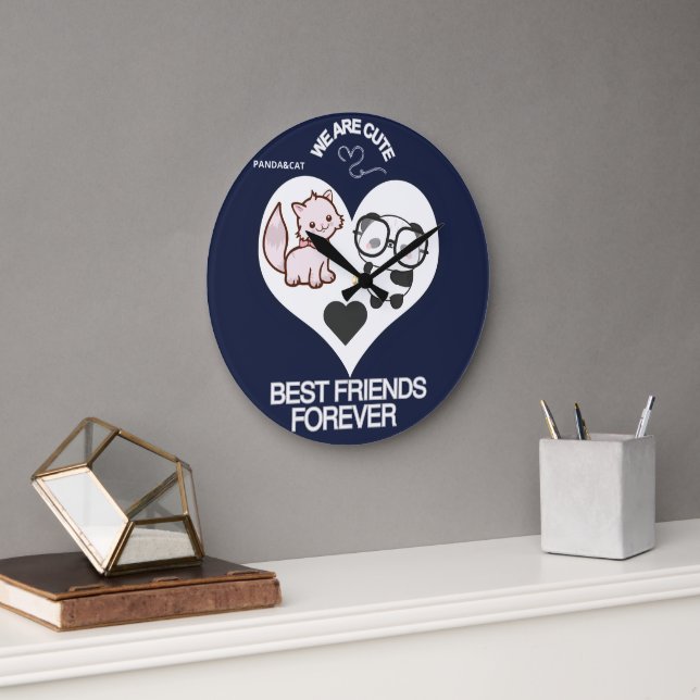 Grande Horloge Ronde PANDA CAT Cute (Bureau)